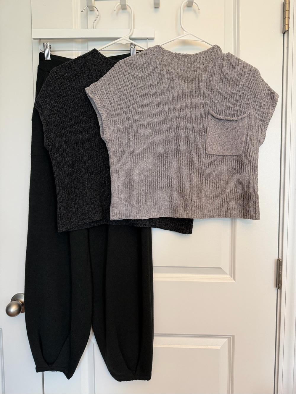 Free People Freya Sweater Set w Dark & Light Gray Tops